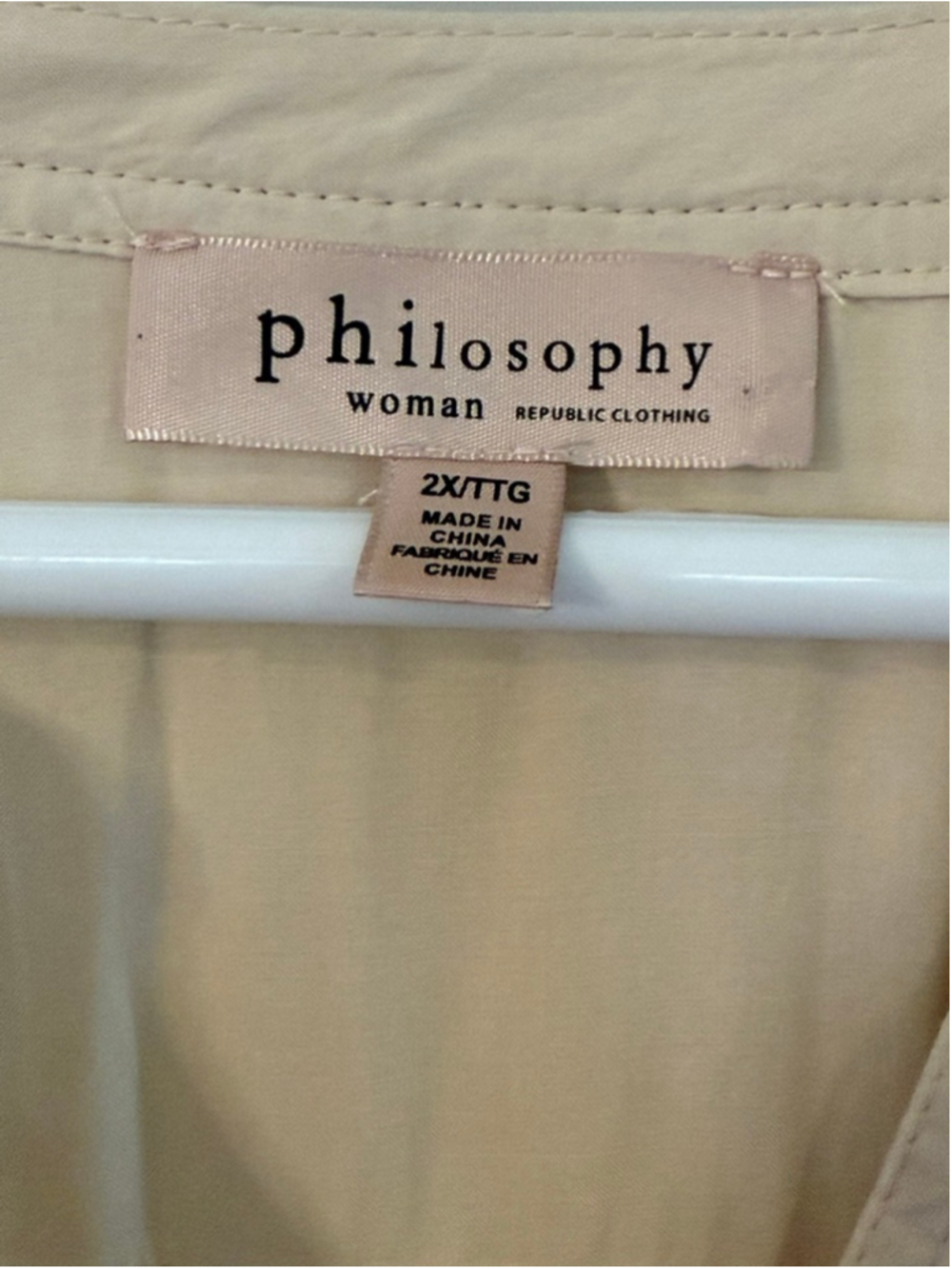 Women's Philosophy Beige Tunic Top 2X - Picture 2 of 4